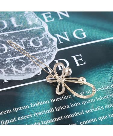 Aneneiceera Hollow Out Bow tie Hair Clip Gold Hair Barrette One word Clip Pearl Hair Pin Headpieces Decorative Hair Pins Headwear Bride Hair Accessories for Women and Girls (Gold) - Buy Online on GoSupps.com