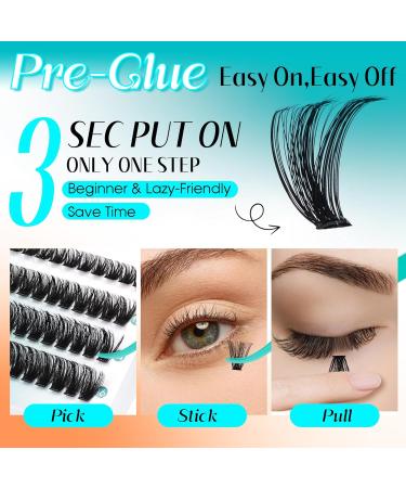 Shop GEMERRY Self Adhesive Eyelashes - Reusable Lash Clusters for Easy DIY Extensions - No Glue Needed 10-16mm Variants - Buy Online on GoSupps.com