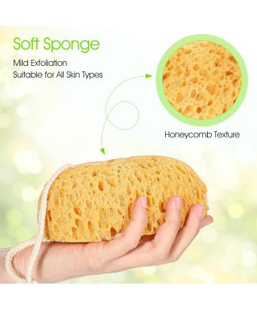 Lot de 2 grandes ponges de bain exfoliantes douces pour le visage et le corps luffa en mousse pour homme et femme peau s che sensible nettoyage doux et profond - Buy Online on GoSupps.com