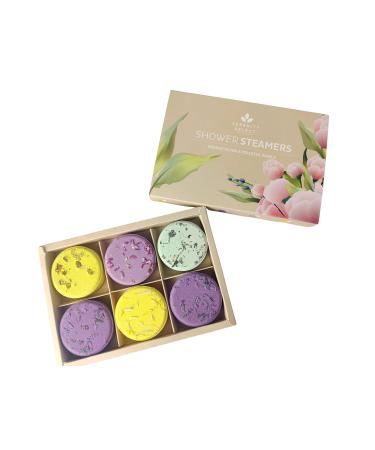 Serenity Select Shower Steamers Organic Aromatherapy Shower Bombs with Essential Oil 6 Shower Vapor Tablets for Stress Relief & Relaxation Great Home Spa Gift Set  Mothers Day  Fathers Day  Birthday
