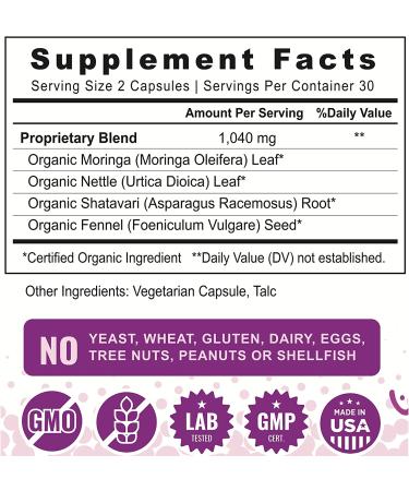 Organic Postnatal Lactation Supplement - 60 Count for Breast Milk Supply & Energy Boost - Buy Online on GoSupps.com