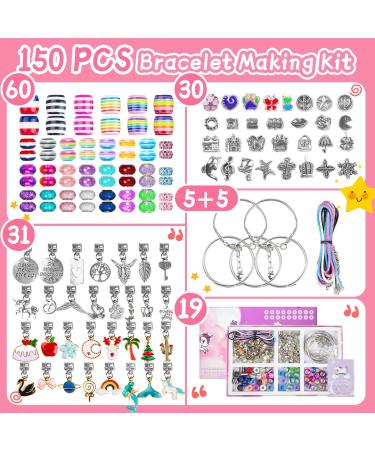 150 PCS Large Charm Bracelet Making Kit for Girls Ages 8-12 | Unicorn Mermaid DIY Jewelry Supplies | Arts and Crafts Gift Set for Teenage Girls - Buy Online on GoSupps.com