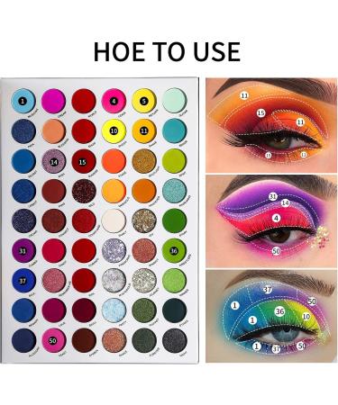 Neon Eyeshadow Palette 54 Colors Highly Pigmented Matte Shimmer Glitter Vibrant Blacklight Makeup Palettes Glow in the Dark Makeup Blendable Waterproof Rainbow Uv Hypoallergenic Makeup Pallet - Buy Online on GoSupps.com