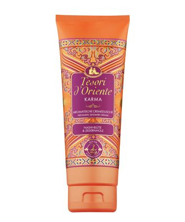 Tesori d'Oriente CREMEDUSCHE 'KARMA' 250 ml aromatic shower gel with rhino blossom & cedar wood shower cream for personal care wellness rituals for body & senses karma 250 ml (1 Pack)