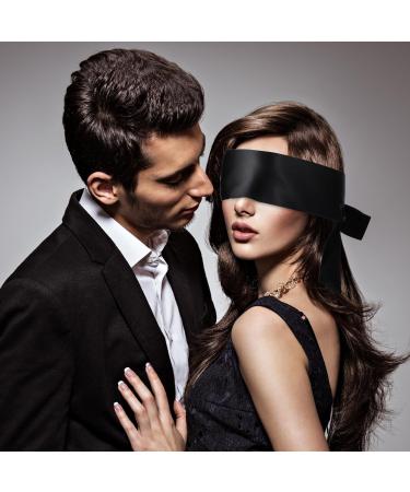 Prasacco Satin Eye Mask Set - Comfortable Sleep Blindfolds for Couples | Black & Pink | Perfect Valentine's Day Gift - Buy Online on GoSupps.com