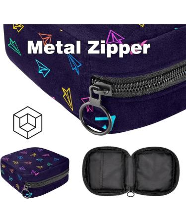 Portable Period Pocket - Cartoon Sanitary Napkin Storage Bag for Women & Teens | Rosy Yellow & Blue Design - Buy Online on GoSupps.com