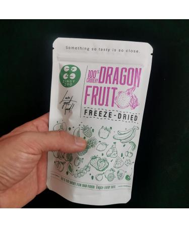  ZINGY ZOO ZingyZoo Freeze-Dried Red Dragon Fruit Pieces 50g Pack of Natural Unsweetened Raw Red Pitaya for - Buy Online on GoSupps.com