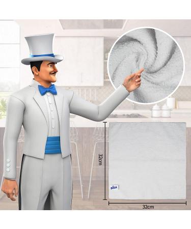 MR.SIGA Microfiber Cleaning Cloth - Pack of 12, Streak Free All-Purpose Towels, White, 32x32 cm - Buy Online on GoSupps.com