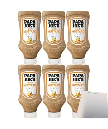 Papa Joes Honey Mustard Sauce Set of 6 (6 x 300ml Bottles) + Usy Block