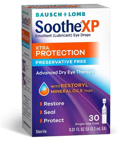 Bausch & Lomb Soothe XP Eye Drops | Preservative-Free Lubricant Relief for Dry Eyes | 30 Single Use Dispensers - 0.3 mL - Buy Online on GoSupps.com