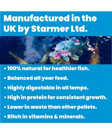 Koi carp 30% protein GROWER pond feed all natural pellets (Adult size) 10kg - Buy Online on GoSupps.com