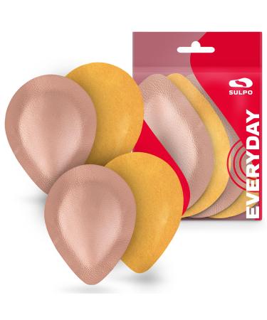 Sulpo 2 pairs of drop -shaped orthopedic insoles for flat feet - spreading foot Pelots made of leather - midfoot pelotts - midfoot cushion - longitudinal vault - self -adhesive - 38-40