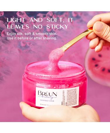 BR UN Watermelon Body Scrub Cream - 4.4 oz Organic Exfoliating Scrub with Vitamin E for Underarm & Bikini Area - Gentle Sugar Scrub for Women Men & Girls - Buy Online on GoSupps.com