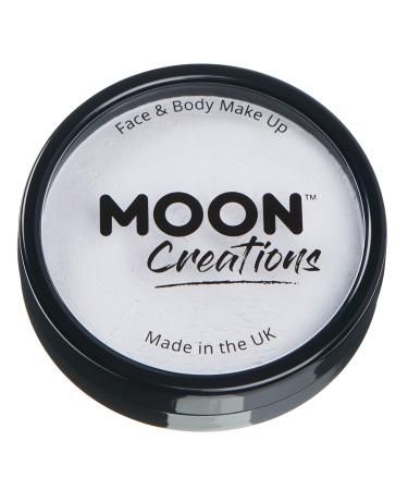 Moon Creations Pro Face & Body Makeup | White | 36g | Professional Colour Paint Cake Pots for Face Painting | Face Paint For Kids Adults Fancy Dress Festivals Halloween