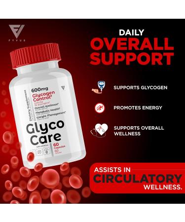 Glyco Care Support Pills GlycoCare Support Capsules Health Wellness Supplements Glyco Clean Pills Women Men Gluco Care Overall Health Support Advanced Formula (60 Capsules) - Buy Online on GoSupps.com