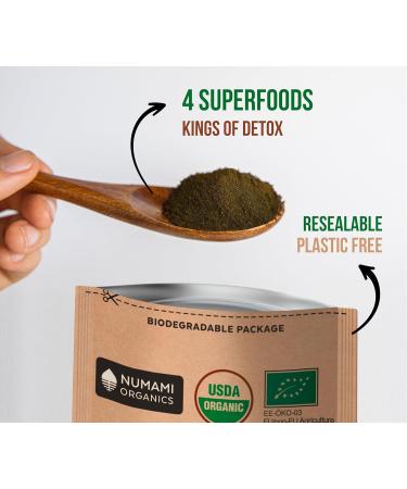 Numami Organic Detox Blueberry Smoothie Powder with Healthy Spirulina Atlantic Dulse and Barley Grass Juice Powder Premium Quality superfood from Europe Blueberry Powder 4 Ounce (Pack of 1) - Buy Online on GoSupps.com