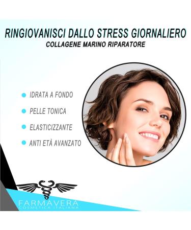  FARMAVERA COSMETICA ITALIANA Collagen Face Cream Best Face Cream Woman Man Anti-Wrinkle Moisturizing Concentrated with Pure Marine Collagen 50ml Made in Italy - Buy Online on GoSupps.com