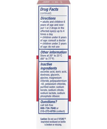 Buy Visine Red Eye Comfort Drops - Fast Relief for Red Eyes | Tetrahydrozoline HCl 0.5 fl. oz (Pack of 2) - International Shipping Available - Buy Online on GoSupps.com