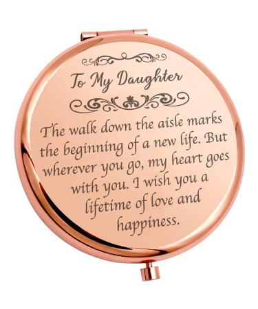 YSUNM  Ming Heng Daughter Wedding Gifts from Mom & Dad  Compact Rose Gold Makeup Mirrors Bridal Gifts on The Wedding Day  Wedding Souvenirs Girls' Gifts (XY12)