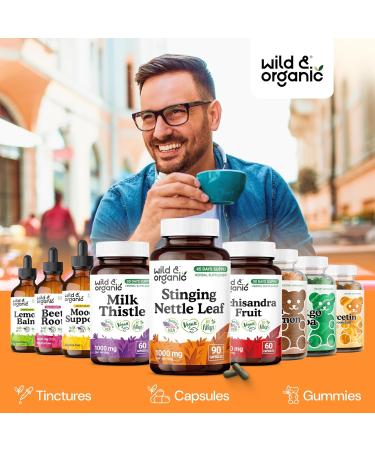 Wild & Organic Stinging Nettle Leaf Capsules - 1000 mg Stinging Nettle Extract for Urinary Support - 90 Vegan Herb Capsules - 45 Days Supply - Non-GMO Gluten-Free No Fillers 90 Count (Pack of 1) - Buy Online on GoSupps.com