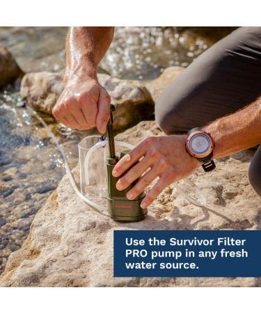Survivor Filter Pro Water Purification System - 99.999% Virus Bacteria Parasite Removal - Lightweight Portable Filter for Backpacking Camping - Buy Online on GoSupps.com