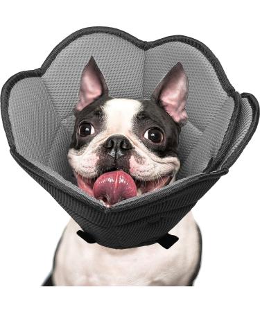 Iecoii Halskrause dog soft dog cone neck crauses for dogs pet Elisabethan protective collar recreational collar dog collar for medium-sized dogs French bulldog black-m m black - Buy Online on GoSupps.com