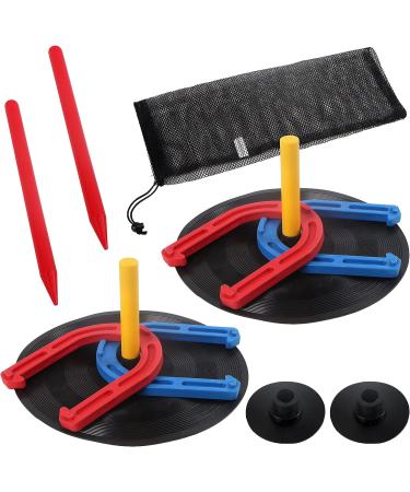 FIELDAY Rubber Horseshoes Yard Game Set - 10 PCS with 4 Horseshoes, 4 Stakes, and 2 Rubber Mats - Outdoor & Indoor Games for Kids - Classic Game for Beach, Backyard, Camping - Buy Online on GoSupps.com