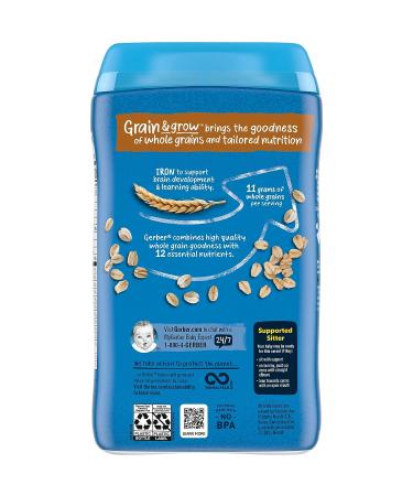 Gerber Baby Cereal 1st Foods Oatmeal 16oz | Supported Sitter | Grain & Grow - Buy Online on GoSupps.com