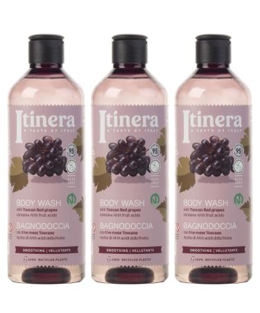 sarcia.eu ITINERA - Smoothing Body Wash with Tuscan Red Grapes 95% natural ingredients 370 ml 3 pieces