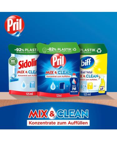 Pril Mix & Clean Concentrate 9 x 120ml - Eco-Friendly Hand Dishwashing Detergent for Cold Water 82% Less Plastic Superior Fat Removal - Buy Online on GoSupps.com