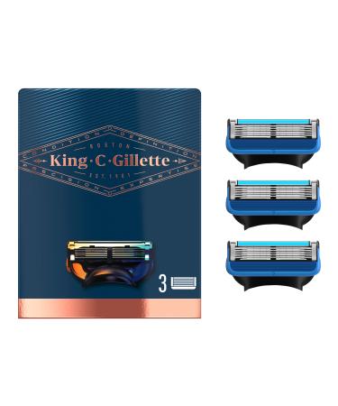 King C. Gillette Shave & Edging Razor Blades for Men, Pack of 3 Refills, with Built-in Single Blade Precision Trimmer 3 Shave and Edging Razor Refill Blades