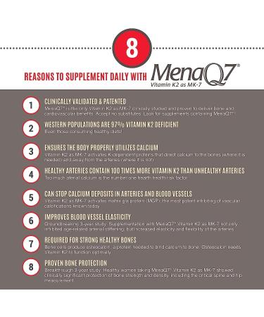 Vitamin K2 MK-7 180mcg Supplement - Promotes Bone & Heart Health - 60 Veg Caps MenaQ7 K2 MK7 - Buy Online on GoSupps.com