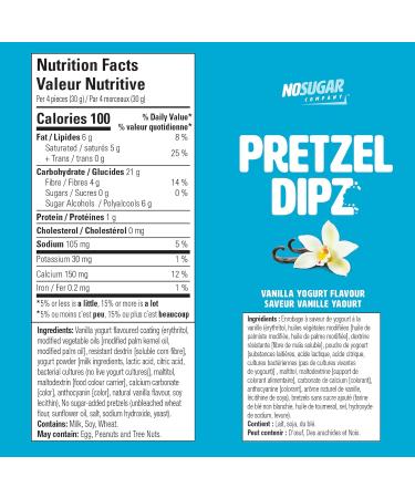 No Sugar Pretzel Sticks Vanilla Yogurt Covered Diet Pretzel Crisps Sweet Salty Crunchy Perfection Snack and Share 0g Sugar 4g Fibre -1 Pack (200g) - Buy Online on GoSupps.com