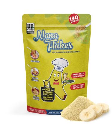 Nutritional Designs Nana Flakes 100% Natural Banana Powder Digestive Support - Source of Potassium & Fiber - Substitute for Eggs Butter or Oil in Baking (2LB Bag) 2 Pounds