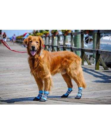 Bark Brite Lightweight Neoprene Paw Protector Dog Boots Designed for Comfort and Breathability in 5 Sizes (Blue Lg) Blue Large