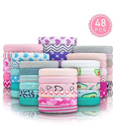 48PCS Colorful Large Thick Hair Ties Set - Fun Mini Seamless Elastic Ponytail Holders for Women, Girls & Kids - Buy Online on GoSupps.com