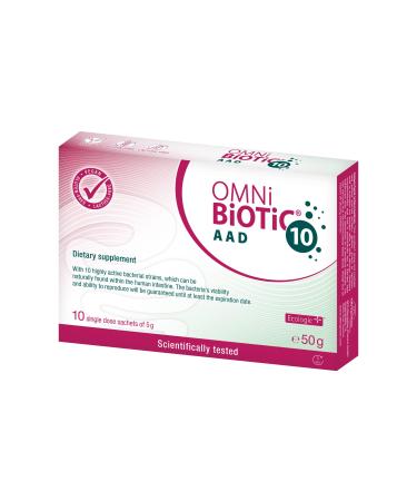 OMNi BiOTiC 10 | 10 sachets (50g) | 10 Bacterial strains | 10 Billion Bacteria per Daily dose | Powder | with Inulin | Vegan | Gluten-Free | Lactose-Free | for Daily use 10 Servings (Pack of 1)