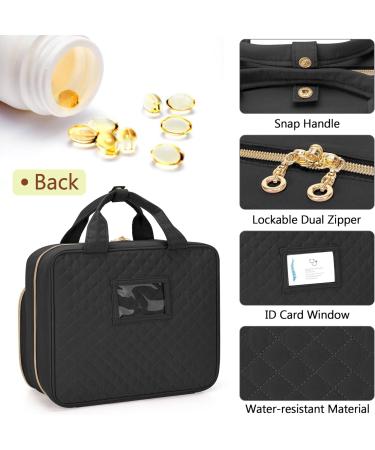 Damero Pill Bottles Bag Daily Tablet Box Organiser Medicine Storage Travel Carrying Bag for Pills Bottles Vitamin Box and Medical Supplements Black 30.5x 11.4x 25.4CM Black - Buy Online on GoSupps.com