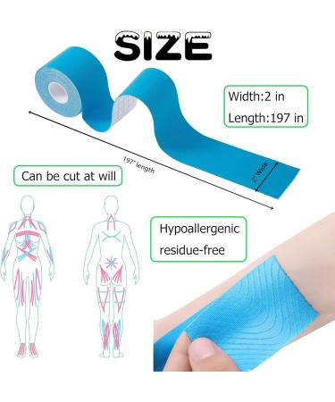 3 Rolls Kinesiology Tape - Hypoallergenic Waterproof Muscle Support for Sports | Athletic Knee Pain Relief Taping (49.2ft - Buy Online on GoSupps.com