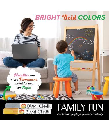 Blami Arts Washable Liquid Chalk Markers - 14 Ink Pens with Gold & Silver - Non-Toxic, Reversible Tips, Erasing Sponge - Includes Chalkboard Labels - Multi-Colors Set - Buy Online on GoSupps.com