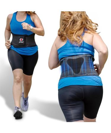 Breathable Adjustable Back Brace for Lower Back Pain - Perfect for Men & Women | Includes Mesh Bag | Ideal Support for Heavy Lifting - Large Black - Buy Online on GoSupps.com