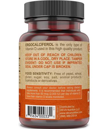 Deva Vegan Vitamin D 2400 IU 90 Tablets - Essential Daily Supplement - Buy Online on GoSupps.com