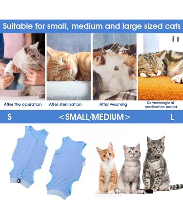Cobee Professional Recovery Suit for Cats & Kittens | Abdominal Wound & Skin Disease Solution | Surgery Recovery & E-Collar Alternative (Size S Blue) - Buy Online on GoSupps.com
