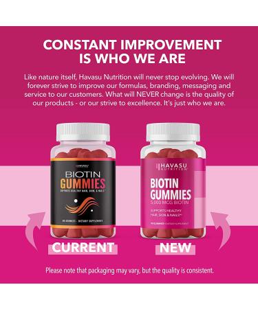 Biotin Gummies for Women | 5000mcg Hair Growth Supplement | 90 Strawberry Flavored Beauty Gummies | Gluten Free Vegan Formula - Buy Online on GoSupps.com
