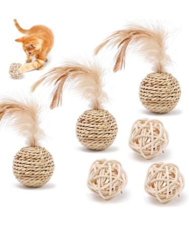 Shengruili Sisal Ball Catz 6 pieces of interactive sisalball cat toys environmentally friendly chitts of balls cats toys balls cat ball interactive pet cat toys balls balls-a-6