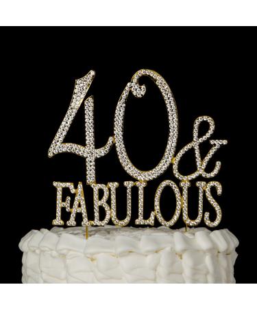 D coration de g teau de 40e anniversaire avec l'inscription en anglais 40&Fabulous (fran ais non garanti) 40 & Fabulous Gold - Buy Online on GoSupps.com