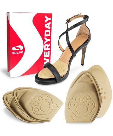 Sulpo 2 pair of bale poles for too big shoes - fits in almost every shoe - pads against foot pain from Eva foam - sponge heel cushion toes handle liner toe filler (university lace beige) uni.