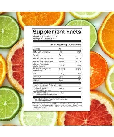 310 Nutrition Hydrolyzed Collagen Peptides Powder for Women & Men - Grass-Fed Collagen Supplement w/Hyaluronic Acid Resveratrol Vitamin C D & E for Skin Hair and Nails - 30 SRV Unflavored - Buy Online on GoSupps.com