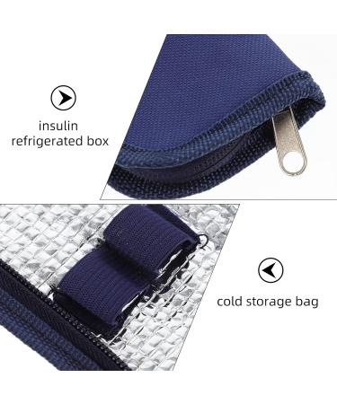 Healvian Travel Cooler Organizer Box - Diabetic Insulin Holder Bag Case - Portable Medication Storage Coolers - Navy, 20X7.5cm - Buy Online on GoSupps.com