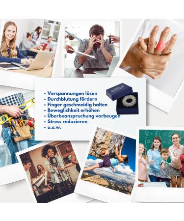 Sanaviva Acupressure Ring Set - 4 Silver Finger Massage Rings for Enhanced Blood Flow - Ying Yang Energy Therapy - Buy Online on GoSupps.com